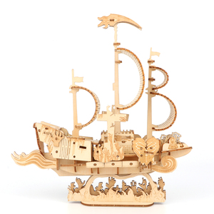 Puzzle 3D de modèle de voilier océanique <span class=keywords><strong>en</strong></span> <span class=keywords><strong>bois</strong></span> écologique fait à la main avec 101-500 pièces pour adolescents et adultes Décoration de bureau - Product Image 3