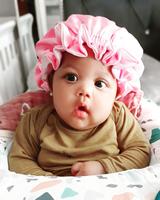 Bonnets réglables en soie douce pour bébés de 0 à 6 mois Chapeaux de nuit pour tout-petits