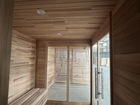Sauna extérieur moderne avec bain à remous |   Conception personnalisée, bois canadien |    Service de consultation