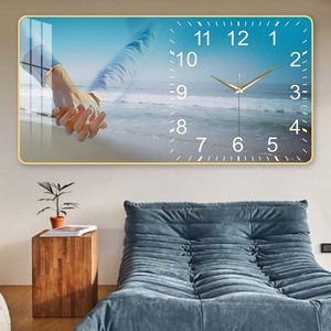 <span class=keywords><strong>Reloj</strong></span> de Pared con Pintura Artística de Escena Tropical de Playa - <span class=keywords><strong>Reloj</strong></span> de Pared con Marco de PVC para Decoración de Sala de Estar - Product Image 2