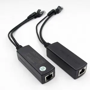 Gigabit IEEE802.3af/at 48V para DC12V Ethernet Adaptador De Alimentação 10/100/1000Mbps para Câmera IP Saída De Potência De Dados Isolado PoE Splitter