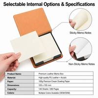 Caja de Notas Cuadrada de Cuero PU con Logotipo Personalizado, Caja de Almacenamiento de Notas para Oficina, Protección Ambiental, Grabado en Relieve