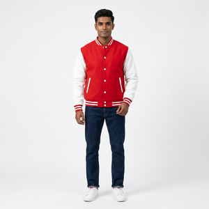 2025 High Quality <b>Men's</b> Super Selling Button Front Wool <b>Jacket</b> with Pockets Casual <b>Summer</b> College University <b>Jacket</b> For <b>Men</b> - Product Image 1