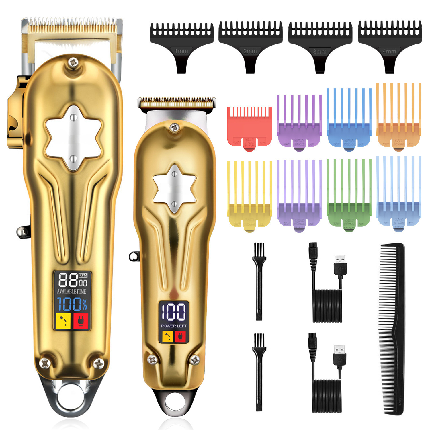 New style metal mother and child hair clipper set rechargeable and plug-in dual-purpose professional oily hair clippers