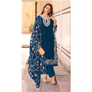 Readymade Ethnic Wear Costume Salwar pakistanais avec broderie en organza Vêtements indiens et pakistanais Costume de fête - Product Image 1