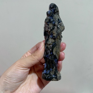 Figura Religiosa de Cuarzo Mixto con la Virgen María Sosteniendo al Niño Jesús, Cristal Natural al por Mayor para Decoración del Hogar Zxw2026041908 Natur - Product Image 6