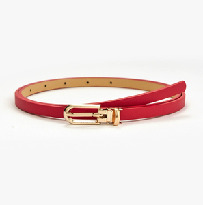 Ceinture en cuir pour femmes Ceinture fine avec boucle en métal pour pantalons Jeans Robes Ceinture - Product Image 3