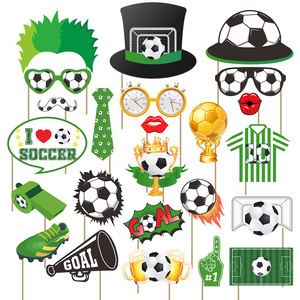 Decoraciones para Fiesta de <span class=keywords><strong>Cumpleaños</strong></span> de Fútbol, 24 Accesorios para Fotos con Palitos para Fiesta Temática de Fútbol, Artículos para el Dí<span class=keywords><strong>a</strong></span> del Partido - Product Image 5