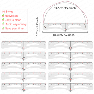 Outils réutilisables de mise en forme des <span class=keywords><strong>sourcils</strong></span> de Microblading Règle de cartographie des <span class=keywords><strong>sourcils</strong></span> en plastique DIY Guide des <span class=keywords><strong>sourcils</strong></span> Kits de pochoirs de mise en forme <span class=keywords><strong>avec</strong></span> forme des <span class=keywords><strong>sourcils</strong></span> - Product Image 2
