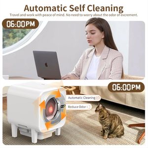 Caja de Arena Autolimpiable para Gatos, de Gran Capacidad (<span class=keywords><strong>70L</strong></span>), Ecológica, Cuadrada, para Múltiples Gatos, con Control por Aplicación, Protección de Seguridad y Removible - Product Image 3