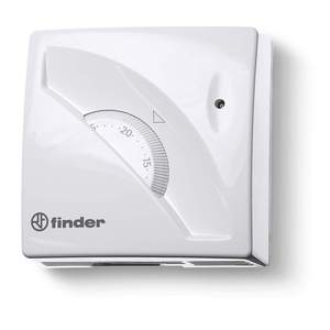 Thermostat d'ambiance mécanique Finder 230 V 15 A IP21 Blanc avec 1 interrupteur pour domotique - Product Image 1