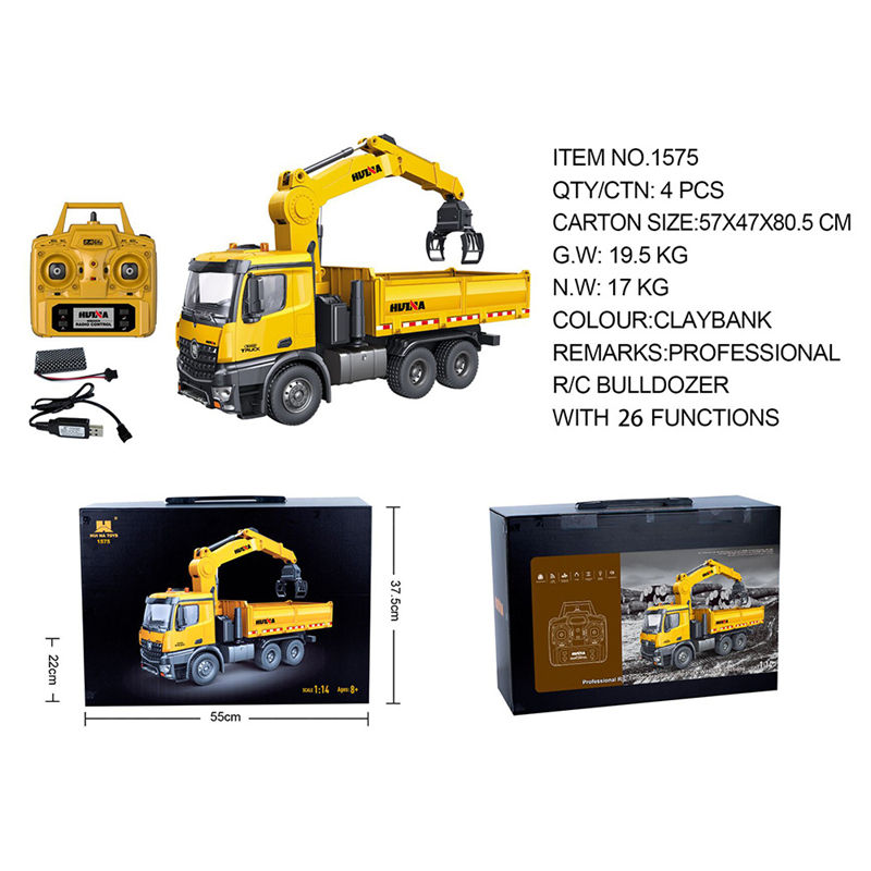 Huina 1:14 Rc Remote Control Truck Grab Dump Truck