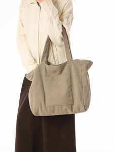 2026 New Arrival Ladies' <b>Canvas</b> <b>Tote</b> Bags Single Shoulder Large Capacity Casual Solid Color Zipper Water Resistant Handbag - Product Image 4