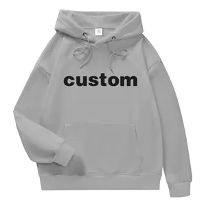 Preço De Atacado Pesado Cropped Hoodie, logotipo Personalizado Puff Imprimir Pullover Hoodies Para Homens