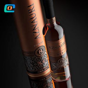 Tùy Chỉnh Chất Lượng Cao In Màu Sang Trọng Vàng Dập Rượu Vang Đỏ Xi Lanh Bao Bì Với Nắp Kim Loại Cho Whisky Ống Quà Tặng Hộp - Product Image 4