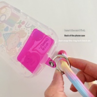 Dragonne réglable en silicone pour téléphone, motif dessin animé mignon, pour enfants et adolescentes, décoration de coque de téléphone
