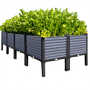 Modern Eco-friendly Rectangular <b>Plastic</b> <b>Planting</b> Box for Outdoor Use for Courtyard Balcony Roof Vegetable Gardening - Product Image 4
