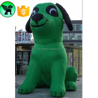 Chien gonflable géant en dalmatiane vert, personnalisé, 2x4m, pour la publicité de Festival, A6321
