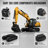 Excavatrice Sany SY305 d'occasion durable, haute efficacité, pour travaux de terrassement – Machine d'excavation sur chenilles Sany