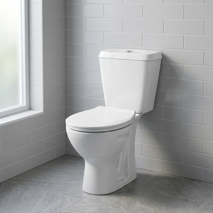 Ensemble WC et lavabo en céramique à double chasse, design italien, avec siphon en P, pour salle de bain de luxe - Product Image 1