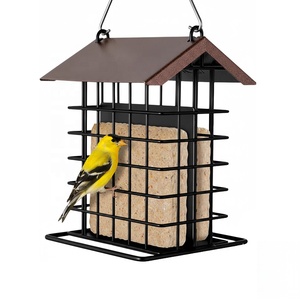 Mangeoire suspendue en métal pour l'extérieur, pour gâteaux <span class=keywords><strong>de</strong></span> graines, boules <span class=keywords><strong>de</strong></span> graisse et suets, pour oiseaux sauvages et écureuils, modèle Factory Garden - Product Image 1