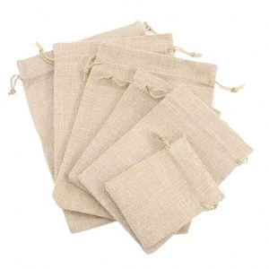 Wholesale Eco-Friendly Fabric Drawstring Pouches Sewn Hemp Cord Customizable Logo Foldable Double for Storage Packing <b>Bags</b> - Product Image 1