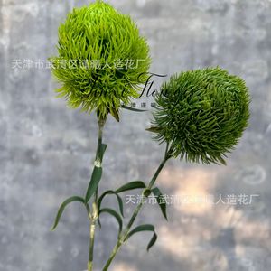 Carnations vertes artificielles Jinxi 60cm en caoutchouc souple, impression 3D pour décorations de mariage et de maison - Product Image 2