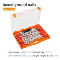 Ensemble de piquets portables d'extérieur 21 cm, en acier orange, pour camping, plage, tente, auvent - Piquets de fixation coupe-vent Zhejiang