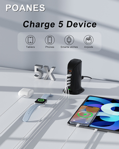 Station de charge USB multi-ports pour plusieurs appareils, chargeur de téléphone de bureau universel - Product Image 5