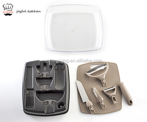 Venta caliente accesorios de cocina utensilios de cocina 4 Uds máquina peladora de frutas y verduras de acero inoxidable multifunción con bandeja - Product Image 3