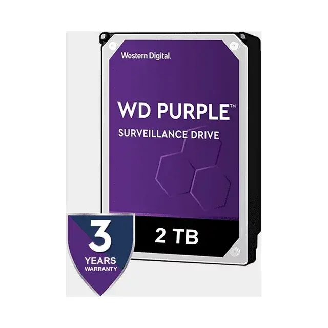 WD Purple 2TB Unidad de disco duro de vigilancia-5400 RPM Clase SATA 6 Gb/s 64MB Cache 3,5 pulgadas-WD20PURZ