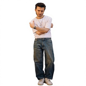 Pantalones de Motociclista para Hombre, Corte Holgado, Transpirables, con Forro de Aramida, Protección de Nivel 2 CE, Color Azul Oscuro, Elásticos, de Mezclilla - Product Image 1