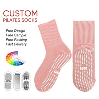 Chaussettes de Pilates personnalisées avec logo, strass et paillettes, antidérapantes, haute qualité