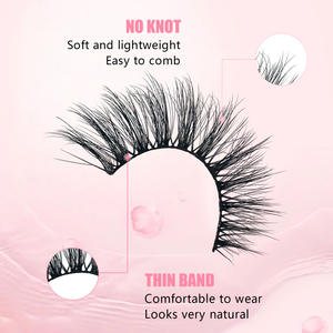 <span class=keywords><strong>Cils</strong></span> 3D Fluffy, <span class=keywords><strong>Cils</strong></span> Naturels Doux Réutilisables, <span class=keywords><strong>Cils</strong></span> D Curl Cat Eye Wispy, Faux <span class=keywords><strong>Cils</strong></span> <span class=keywords><strong>Courts</strong></span> Croisés, 7 Paires de Faux <span class=keywords><strong>Cils</strong></span> - Product Image 2