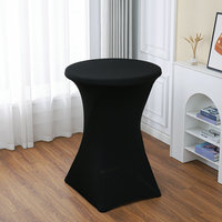 Spandex élastique Bar hôtel mariage Banquet hauteur nappe extensible couleur unie personnaliser lavable Table couvre