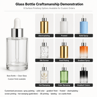 Flacon compte-gouttes carré en verre personnalisé de 30 ml (1 oz) rose, violet, blanc pour sérum et huile essentielle – Emballage OEM à faible MOQ