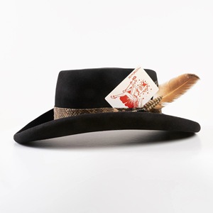 Prêt à expédier hommes femmes unisexe 100% laine feutre large bord fedora chapeau feutre trilby gentleman <span class=keywords><strong>borsalino</strong></span> chapeaux - Product Image 2