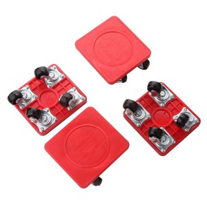 Red Square Caster Wheels 37x13x10cm Ball Bearing Firm Tread Home Use Plastic Material - Product Image 1