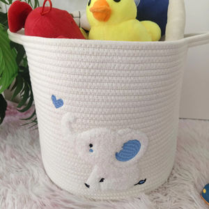 Piccoli cestini in cotone con tema Safari Design Organizer per <span class=keywords><strong>camera</strong></span> dei bambini, portaoggetti per cani gatto (<span class=keywords><strong>piccolo</strong></span> elefante) - Product Image 1