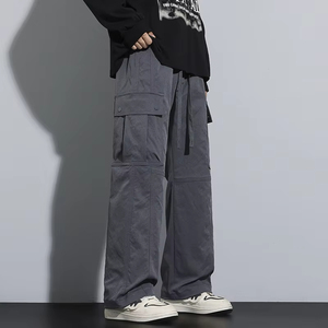 Pantaloni da uomo per escursioni all'aperto pantaloni Casual a gambe larghe <span class=keywords><strong>con</strong></span> ampie tasche <span class=keywords><strong>laterali</strong></span> pantaloni per il tempo libero alla moda - Product Image 2
