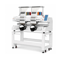 Machine à broder à double tête multifonction automatique pour broderie de casquettes plates et vêtements, nouveau moteur pour ateliers de confection