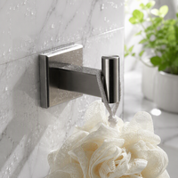 Accessoires de salle de bain, crochets pour serviettes et peignoirs en acier inoxydable 304, finition nickel brossé, montage mural, garantie de 3 ans