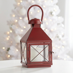 Wholesale <b>Red</b> Metal <b>Candle</b> Holder Lantern Small Size for Christmas Home Tabletop Decoration - Product Image 2