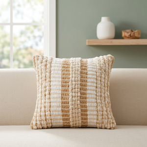 New Style Customised Organic Bohemian 45x45 cm Square Natural Cotton Hand Knotted Woven Zipper Closure Cushion Cover <b>Pillow</b> Case - Product Image 3