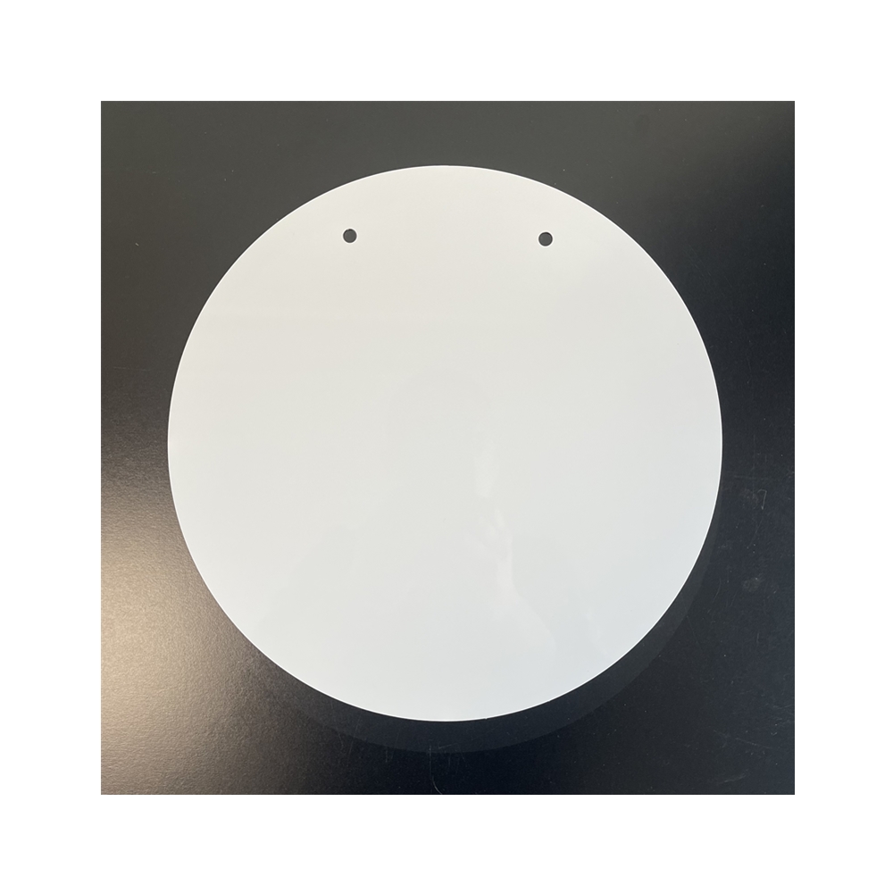 Gloss White at 8" Round Circle 0.65mm Thickness Two Holes