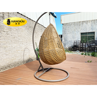 Chaise suspendue pour meubles d'extérieur avec coussins, balançoire de jardin, chaise œuf en rotin PE