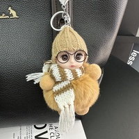 En gros, Pendentif porte-clés de voiture en peluche Lapin Rex de dessin animé, Breloque de sac à dos pour filles et enfants, Accessoire poupée endormie
