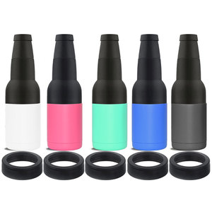 Refroidisseur de canettes fin en acier inoxydable avec logo personnalisé, revêtement poudré, 2-en-1, droit, portable, pour voyage, 12 oz - Product Image 4