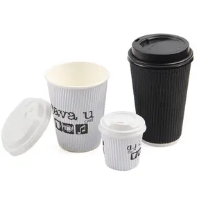 Costa café de la taza de papel con tapa impresa desechable de la taza de papel