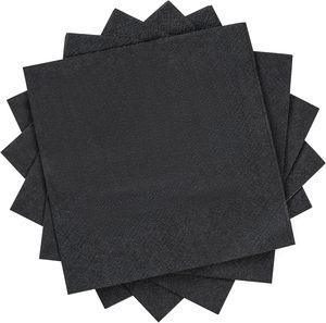 Schwarz gefaltet 5x5 Zoll Cocktail benutzer definierte Papier Hochzeit Servietten Gewebe - Product Image 3